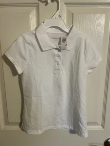 Old Navy Girls White Polo Schoolwear Shirt Size M (8) - Picture 1 of 3