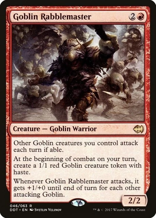 Magic The Gathering MTG GOBLIN RABBLEMASTER Duel Decks: Merfolk vs. Goblins NM - Image 1 of 1