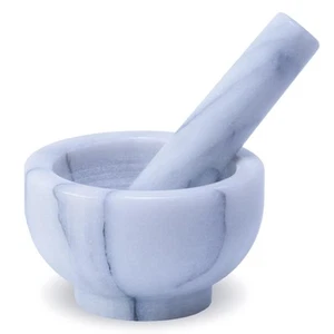 Marble Mortar and Pestle Set, 150ml, Spice Grinder, Herb Ginder, Unpolished M... - Picture 1 of 8