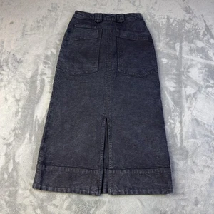Falda Pistola Mujer Talla 25 XS Negra Denim Maxi Cintura Alta Abertura Retro Cápsula - Imagen 1 de 10