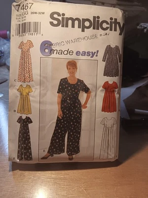 Simplicity Pattern Number 7467 Size GG 26 Wide To 32 Wide Uncut - Image 1 of 2