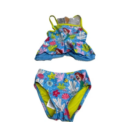 Disney Niñas Sirenita Talla 2, Juego de Traje de Baño Dos Piezas, Alta Calidad👙🩱 Foto 1 de 3