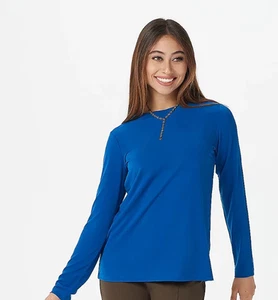 #1379 Susan Graver Modern Essentials Liquid Knit Long-Sleeve Top Size M - Imagen 1 de 1