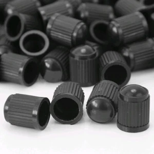50Pc BLACK Plastic Tire Valves Air-Dust Cover Stem Caps For Wheel Car SUV Bike - Picture 1 of 12