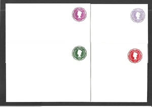 GB Stationery STO 4x QEII 6d, 9d, 1s & 4d buste in rilievo da H&B ES91 a ES94 - Foto 1 di 2