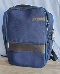 SAMSONITE Kombi Black Blue Brown Nylon Leather Backpack - Picture 1 of 7