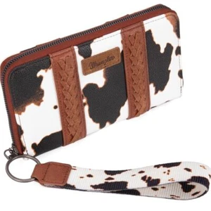 Montana West × Wrangler Wristlet Western Wallet Cow Print Credit Card Holder - Picture 1 of 7