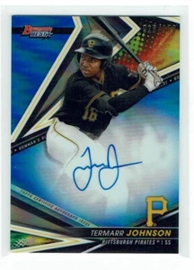 2022 Bowman's Best Termarr Johnson Blue Refractor SP AUTO /150 Pirates #B22-TJ - Picture 1 of 2