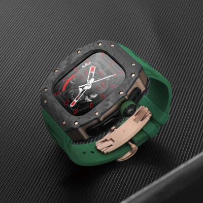 Estuche de Fibra de Carbono Correa de Fluoroma para Apple Watch Ultra3/2 Correa 49mm Mod Kit Foto 1 de 4