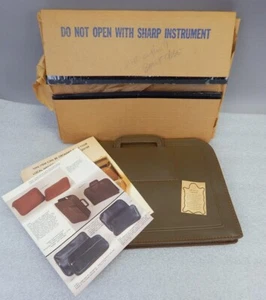 Neu * Vintage 15 x 11" Temkin Rindsleder Aktentasche Portfolio braun AT&T - Bild 1 von 6