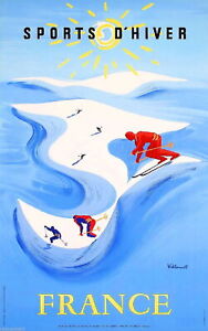 97751 Sports d' Hiver European Winter Ski Europe Wall Print Poster Plakat