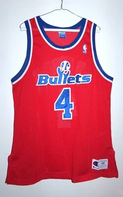 Camiseta autêntica Chris Webber Washington Bullets Wizards Champion 48 vermelha estrada - Imagem 1 de 4
