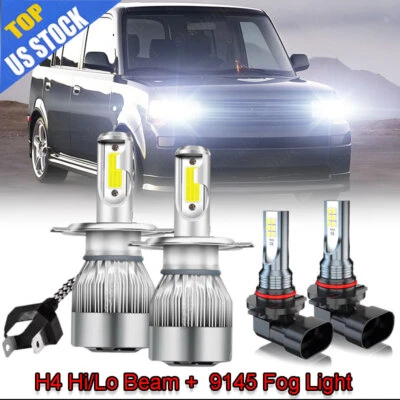 For Scion xB 2004-2006 LED Headlight High/Low + Fog Light Bulbs Combo 4PCS 6000K Foto 1 de 4