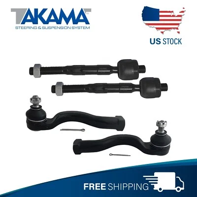 4pcs KIT Front Outer & Inner Tie rod Ends For 2001-2006 Mitsubishi Montero - Image 1 of 4