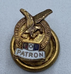 De colección FOE Patrón Fraternal Orden de las Águilas Tornillo Trasero Poste Solapa Pin Tono Dorado - Imagen 1 de 6