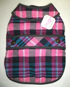 NUEVO CON ETIQUETAS Coco Lane Couture Ropa para Perros Forrada de Vellón Perro Chaqueta Abrigo Rosa a Cuadros Talla L - Imagen 1 de 11