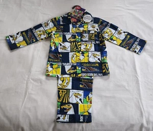 West Coast Eagles AFL Boys W16 Mascot Printed Flannel Pyjama Set Size 3 New - Picture 1 of 3