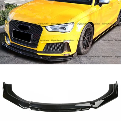 For Audi S3 S4 S5 UNIVERSAL Front Bumper Lip Spoiler Splitter Glossy Black Foto 1 de 4