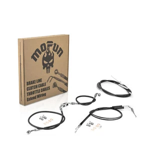 MOFUN 12" 14" Handlebar Brake Clutch Throttle Cable For 12-17 Harley Dyna ABS - Picture 1 of 8
