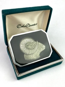 Vintage Ram / Long Horned Sheep Belt Buckle - Bill Callahan / Pewter / Box - Picture 1 of 17
