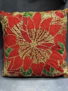 Weihnachtsstern Perlen Akzent Kissen verziert mit Pailletten Weihnachten - Bild 1 von 6