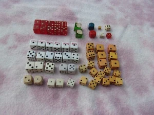 60 Assorted Vintage Dice Red White Green - Picture 1 of 1