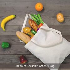 Cotton Reusable Grocery Tote Bag eco Friendly Super Strong Reusuable 15 x 15in