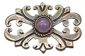 Spilla da donna VINTAGE messicana in argento sterling/ametista - Foto 1 di 4