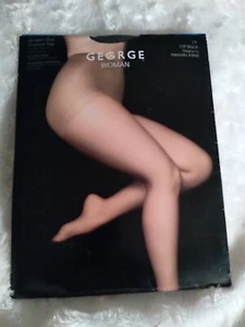 George Woman Pantyhose Sandalfoot Queen 2X Off Black  - Picture 1 of 6