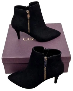 Carvela Wide Fit Sphinx Zip Up Black Suedette Stiefeletten Damen EU 37 UK 4 - Bild 1 von 9