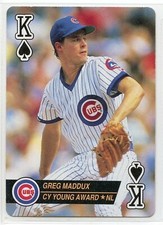 1993 Bicycle Baseball Aces Playing Card - Greg Maddux - Chicago Cubs