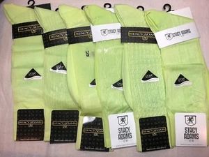  UN PAR DE CALCETINES NUEVOS STACY ADAMS SLIKY NYLON HOMBRE CREW DRESS MENTA VERDE - Imagen 1 de 14