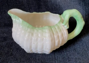 Irish Belleek Tridacna Milk Jug Second Black Mark Period - Picture 1 of 3