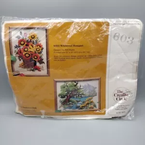 Creative Circle Needlepoint 1 Kit #603 Vintage 1979 Wildwood Bouquet 12" X 16" - Picture 1 of 10