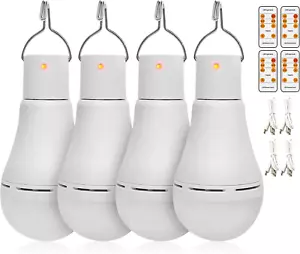 4 Pack Portable Emergency LED Bulbs, USB Rechargeable Camping Light with Remote - Picture 1 of 7