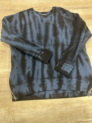 Sudadera Sundry for Evereve Manga Larga Pigmento Corbata Teñida Top Talla Pequeña Cremallera Foto 1 de 4