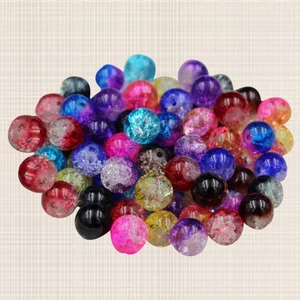 100 Stück Glas Zweifarbig Geplatzt Blume Perlen Kugeln Mix Zubehör Farbig - Bild 1 von 11