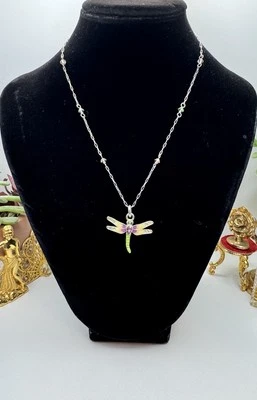 Collar Colgante Libélula Esmalte Jardín Encantado Brighton Plateado Ajustable Foto 1 de 4
