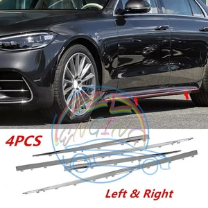 4PCS Plating Chrome Side Skirt Molding Trim For Mercedes W223 S-Class 21-23 - Bild 1 von 12