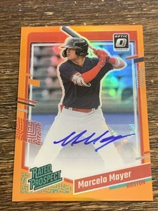 2023 Donruss Optic Rated Prospect Signatures Orange Prizm RPS-MM Marcelo Mayer - Bild 1 von 2