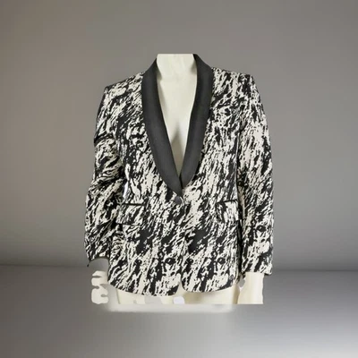 RAG & BONE  Slade Harper Blazer  Corduroy Black White  One Button Jacket  Size 2 - Image 1 of 4