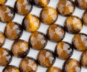 Natural Eye Golden Tiger Round Rose Cut 5mm to 20mm Loose Gemstone - Picture 1 of 4