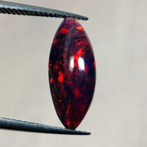 3.30 Ct  Natural Black Flashing Black Fire Opal Marquise Cab - 8098 - Picture 1 of 2