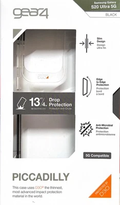 Funda Protectora Gear4 Piccadilly D30 para Samsung Galaxy S20 Ultra Transparente Negra Foto 1 de 4
