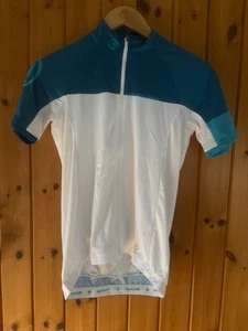Endura Cycle Jersey with pockets Short sleeve Turquoise White Zip Front Medium - Picture 1 of 16
