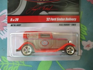 Hot Wheels Larry's Garage 32 Ford Sedan Delivery Red Chase 8/20 Real Riders - Picture 1 of 9