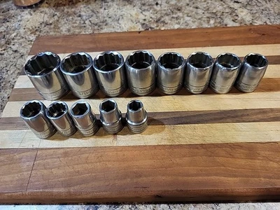 S-K Tools 1/2" Drive 13 Pc. SAE 6 & 12 Pt. Shallow Socket Set 3/8” - 1 1/4" 🇺🇸 - Image 1 of 4