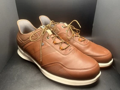 Zapatos de golf Footjoy Stratos para hombre usados en excelente estado 50073 coñac talla 14 Foto 1 de 4