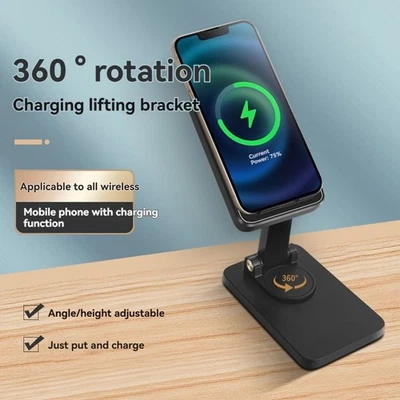 Cell Phone Tablet Stand Bracket with Bluetooth Speaker 15W Wireless Charging - Image 1 of 3