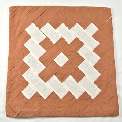 Funda de almohada cuadrada tejida con correa de lino West Elm terracota 18x18 en muy buen estado Foto 1 de 4